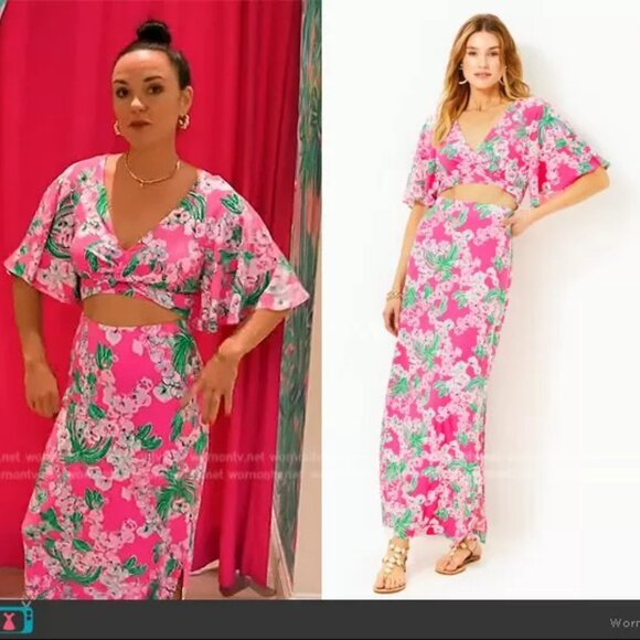 Lilly Pulitzer Minka Maxi Skirt Set in Roxie Pink/Worth A Look NWT - Size XL - Picture 4 of 11